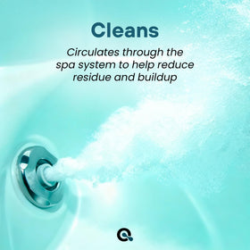 AquaDoc spa water clear look demonstrates brighter, inviting water between cleanings