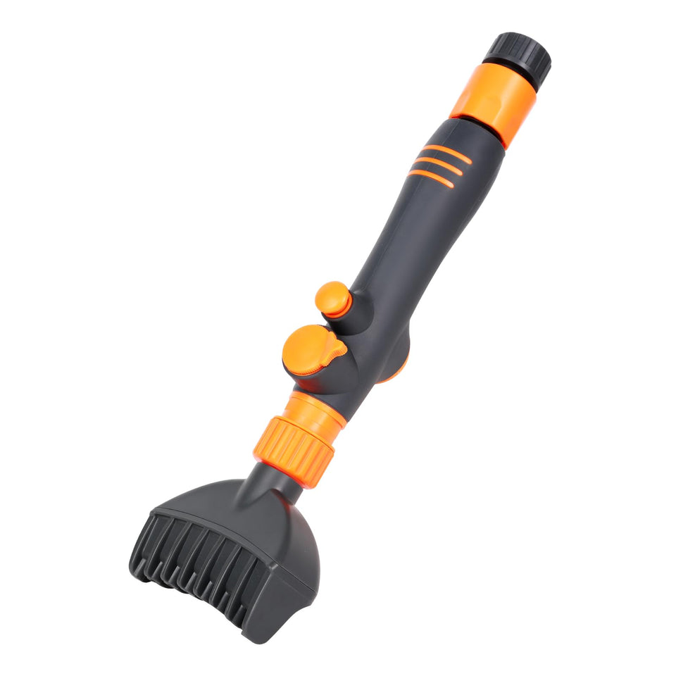 AQUAFLY pool filter cleaner with brush attachment removes surface debris efficiently.