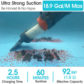 AQUAFYSH 25um ultra-fine mesh filters trap sand and small debris.
