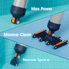 AQUAFYSH wheeled vacuum head enables efficient daily cleaning.