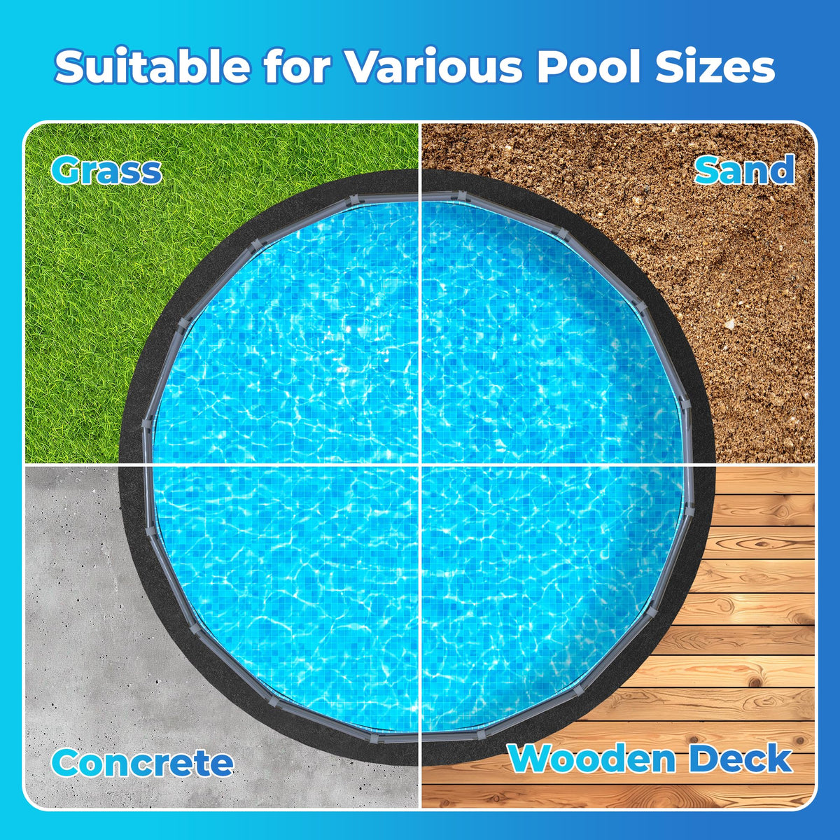 AquaJoyer easy-install pad lays flat and trims to fit.