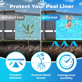 AquaJoyer underfoot comfort pad cushions feet during pool setup.