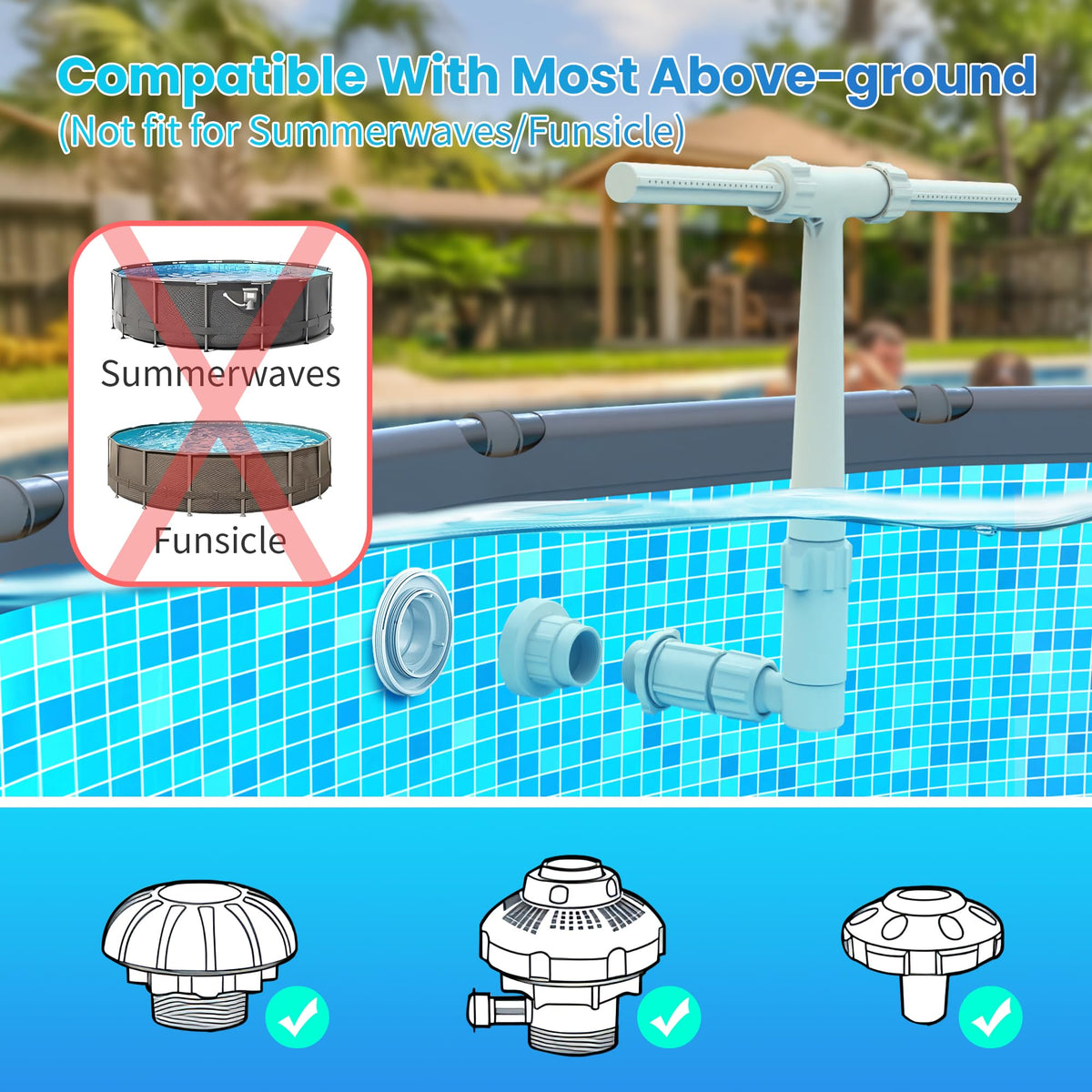 AquaJoyer 360-degree spray control enables versatile pool displays
