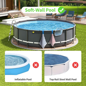 AquaJoyer adjustable pool pole hooks offer flexible fit for various above-ground setups.