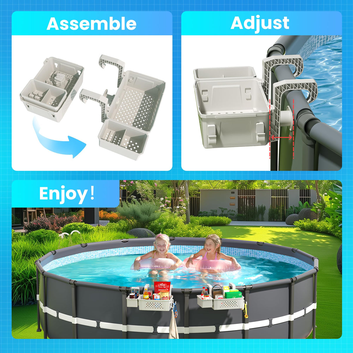AquaJoyer easy installation highlights quick setup and convenient storage when not in use.