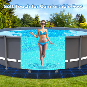 AquaJoyer pad fits any above-ground pool with simple trimming for a tailored base.