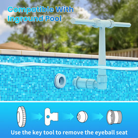 AquaJoyer pool fountain compatible with above-ground and in-ground pools