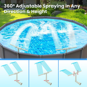 AquaJoyer pool fountain angled spray options for varied layouts