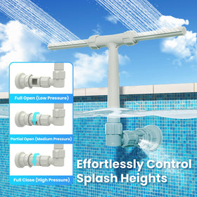 AquaJoyer pool fountain cooling effect visible in surface ripple