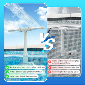 AquaJoyer pool fountain dual spray design for lively water action