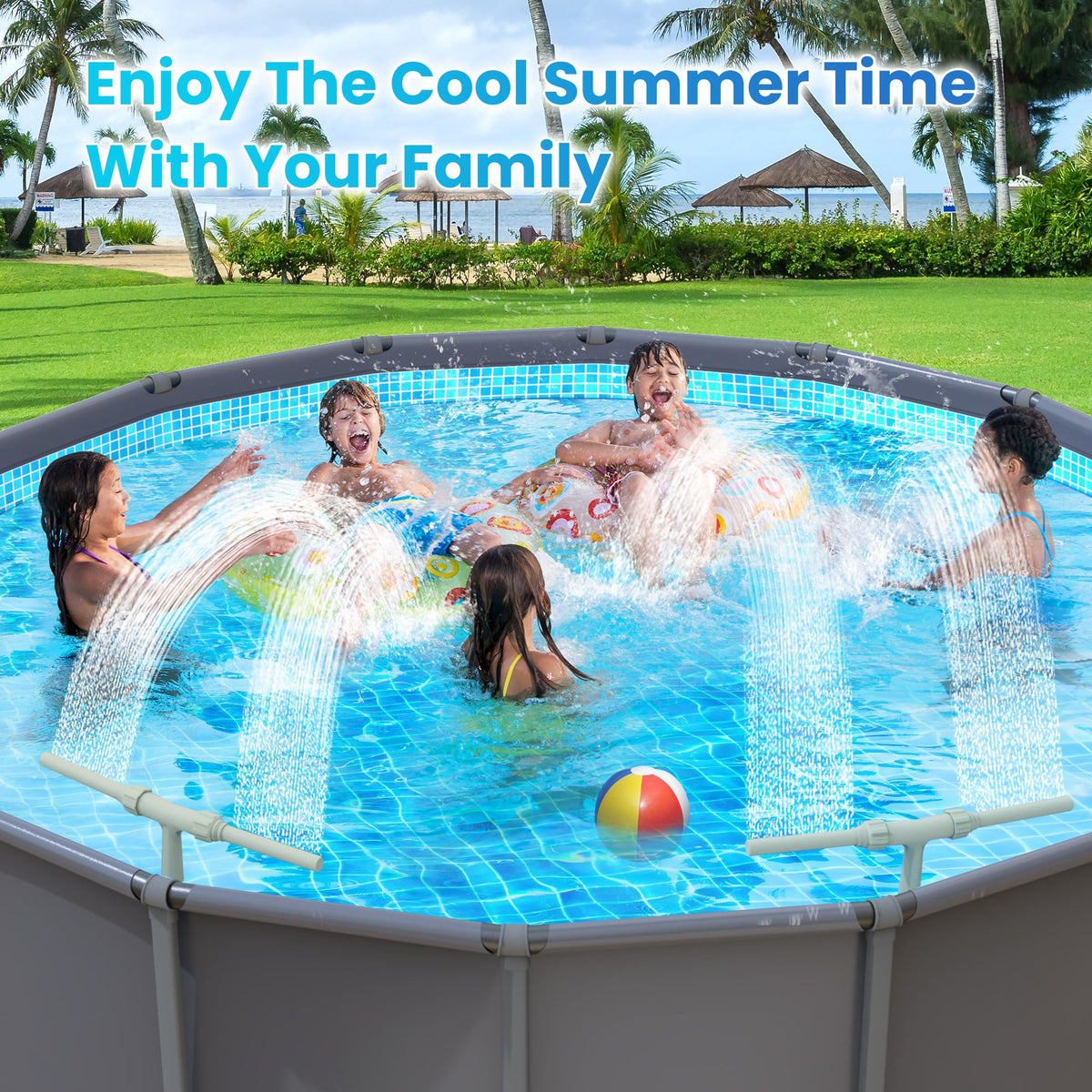 AquaJoyer pool fountain pump guidance and spray reach options