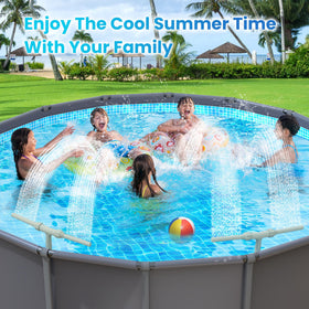 AquaJoyer pool fountain pump guidance and spray reach options