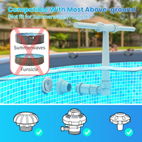 AquaJoyer pool fountain wide spray arc enhancing pool ambience