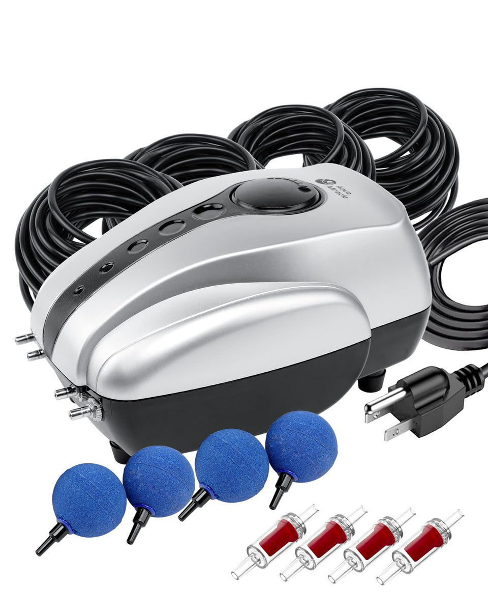 AquaMiracle all-in-one pond aerator kit in use for steady oxygenation.