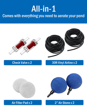 AquaMiracle durable-sulfurized-diaphragm-pump withstands long-term use for outdoor ponds