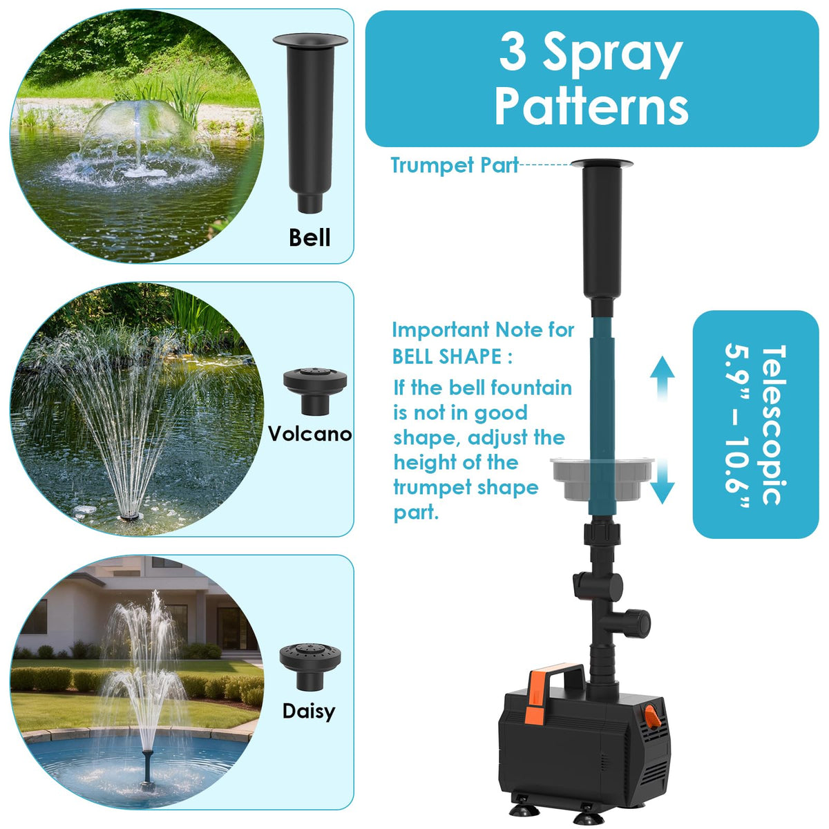 Aquamiracle LED remote control lights for day and night displays