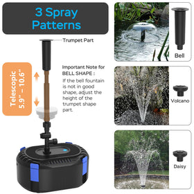 AquaMiracle pond filter fountain volcano head for 200-500 gal ponds