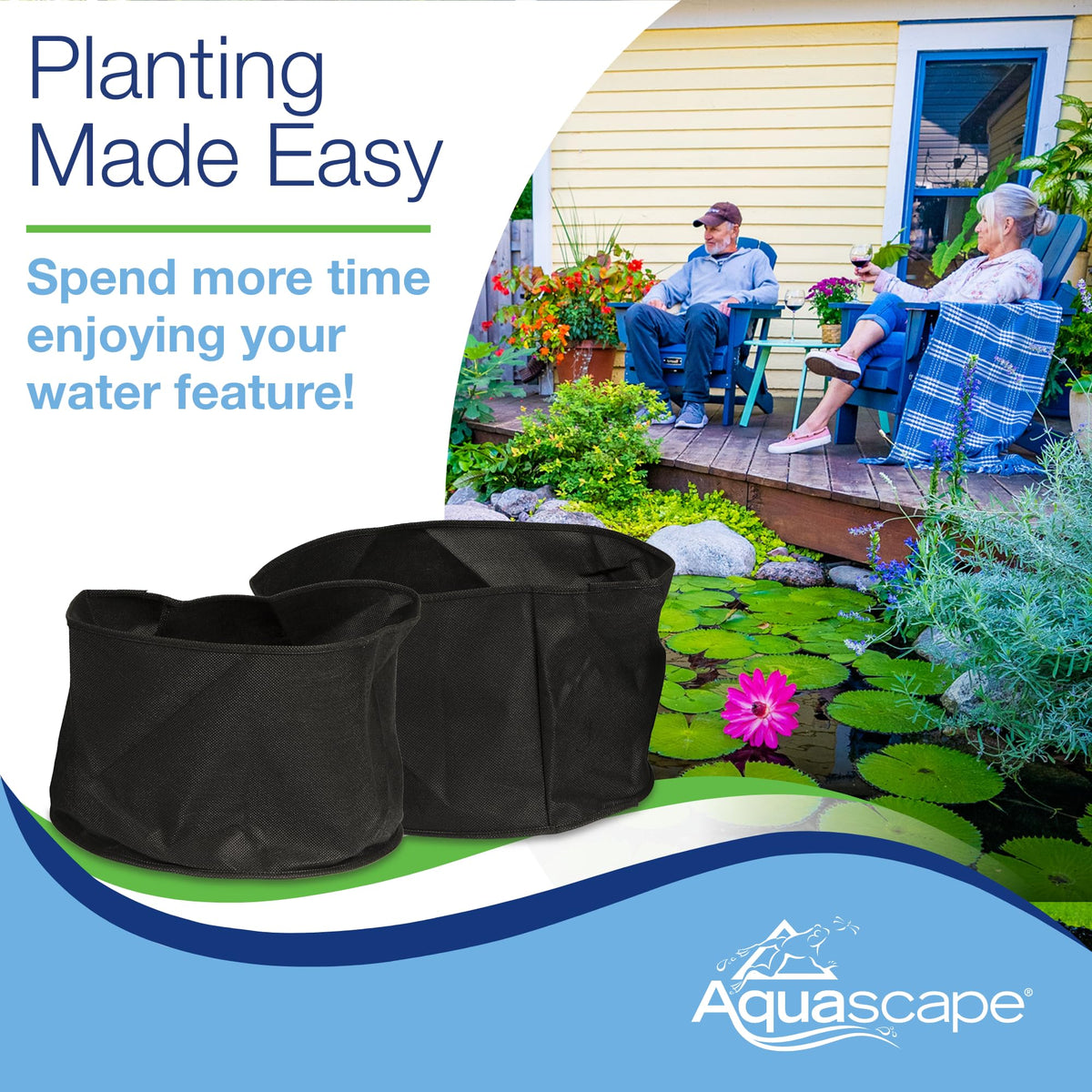 Two 12x8 inch Aquascape fabric planters for water gardens