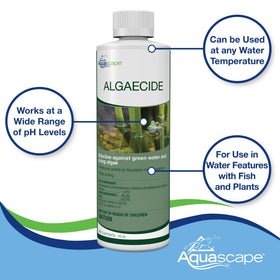 Aquascape algaecide safe for ponds with fish and plants