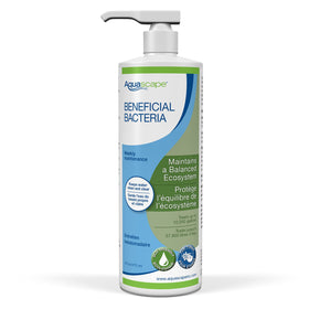 Aquascape Beneficial Bacteria bottle helping pond balance for clearer water