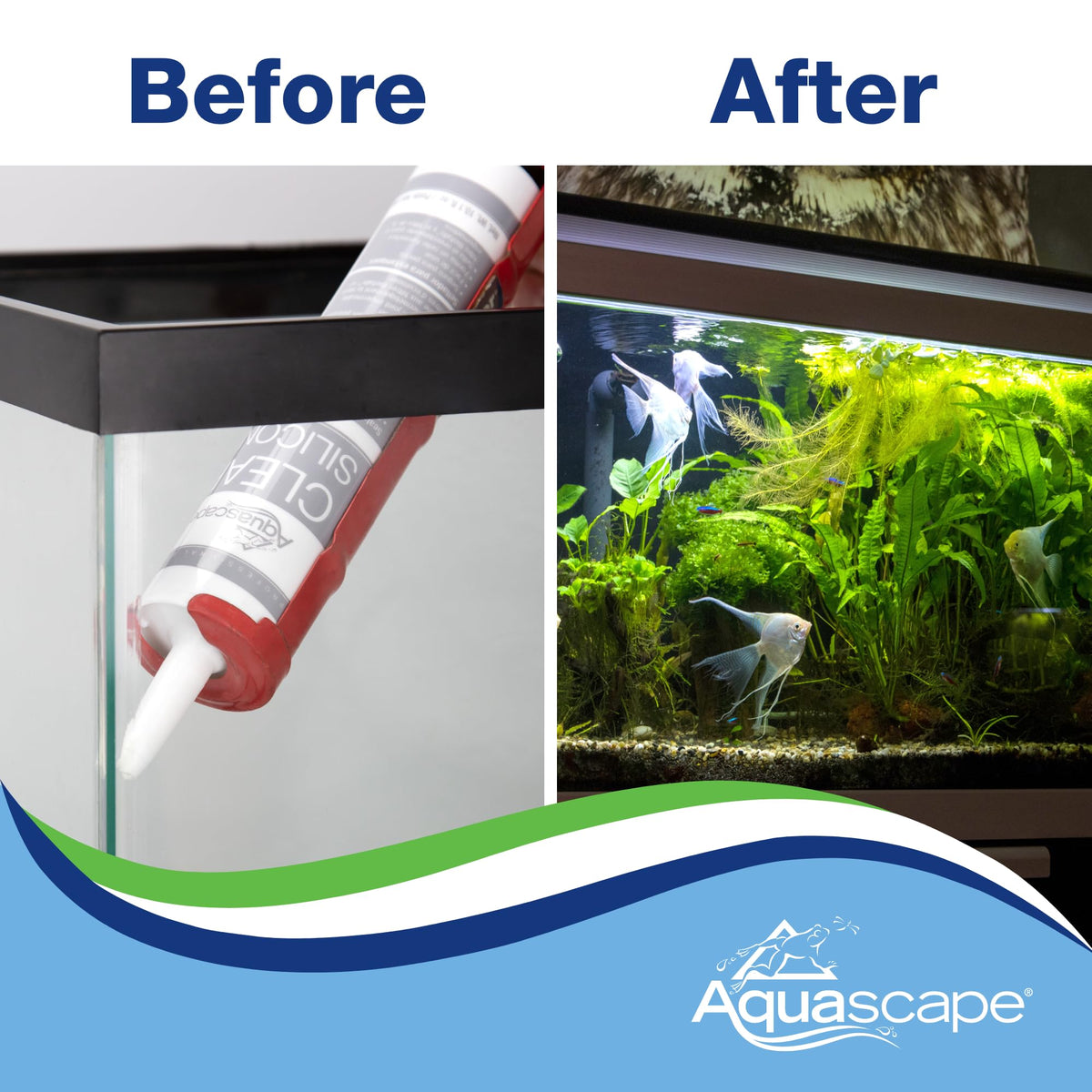 Aquascape Black Silicone Sealant is fish-safe for aquariums and ponds, reducing leakage risk.