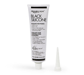 Aquascape Black Silicone Sealant seals pond biofilter snouts for a fish-safe, watertight connection.