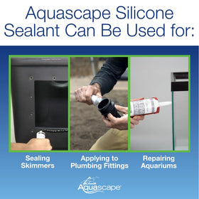 Aquascape Black Silicone Sealant forms easy-to-apply, long-lasting waterproof joints around skimmer faceplates.