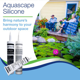 Aquascape Black Silicone Sealant 4.7-ounce tube for home repairs in aquatic setups.