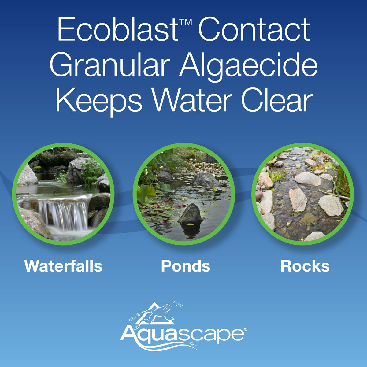 EcoBlast granules being applied to a waterfall for fast algae control