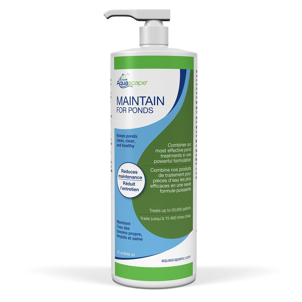 Aquascape Maintain bottle with pump top releasing beneficial bacteria for clearer pond water