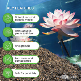 Aquascape non-toxic pond media for fish safety in a water garden.