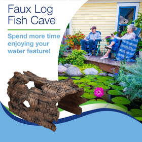 Aquascape poly-resin construction ensures durable pond shelter.
