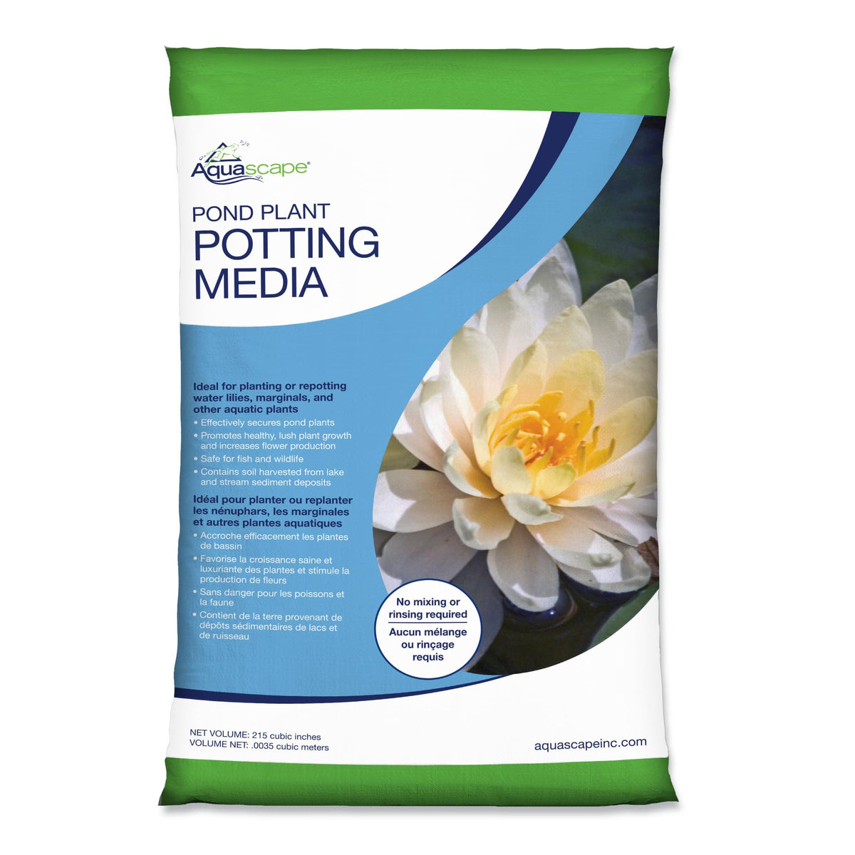 Aquascape pond plant potting media bag promoting strong root growth and stable planting.