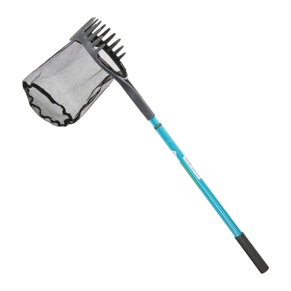 Aquascape Pond Shark Net with extended handle enables easy reach for thorough pond cleanup.
