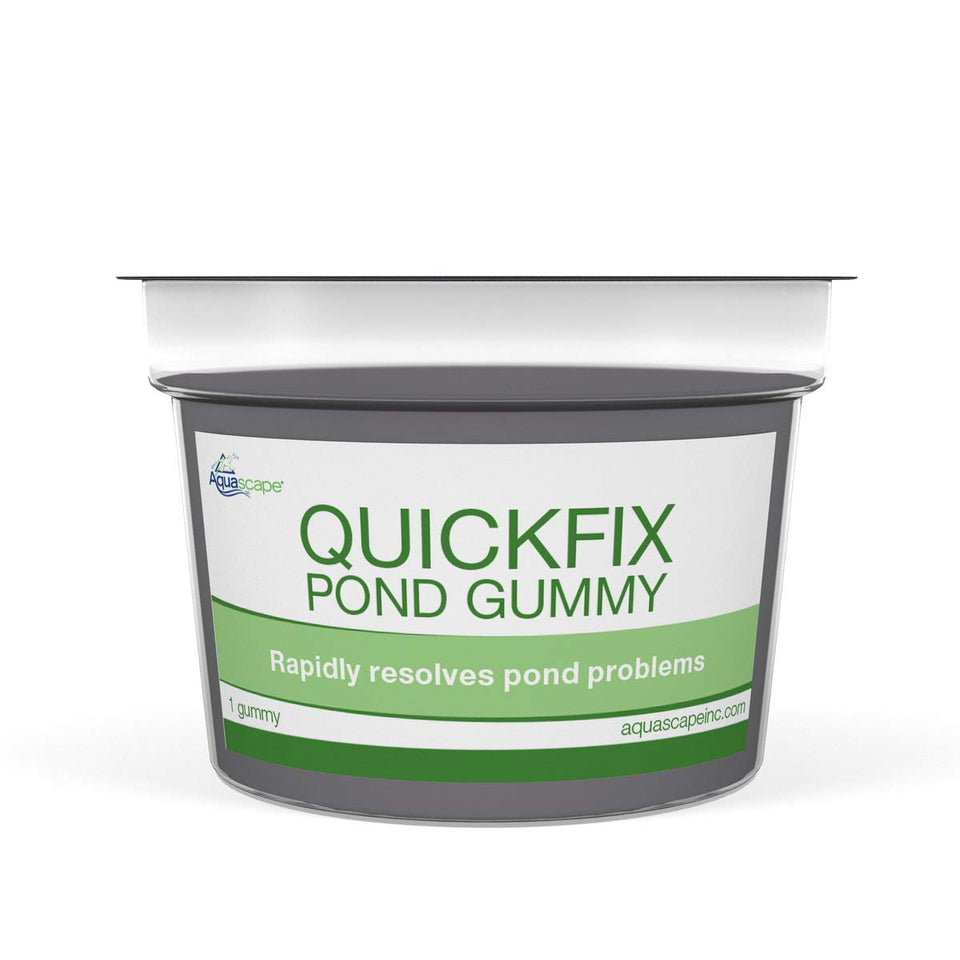 Aquascape QuickFix pond gummy bottle for easy treatment and clearer pond water