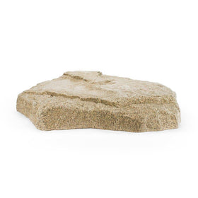 Aquascape Signature Series Skimmer 400/1000 faux rock lid in closed view blends with pond surroundings.