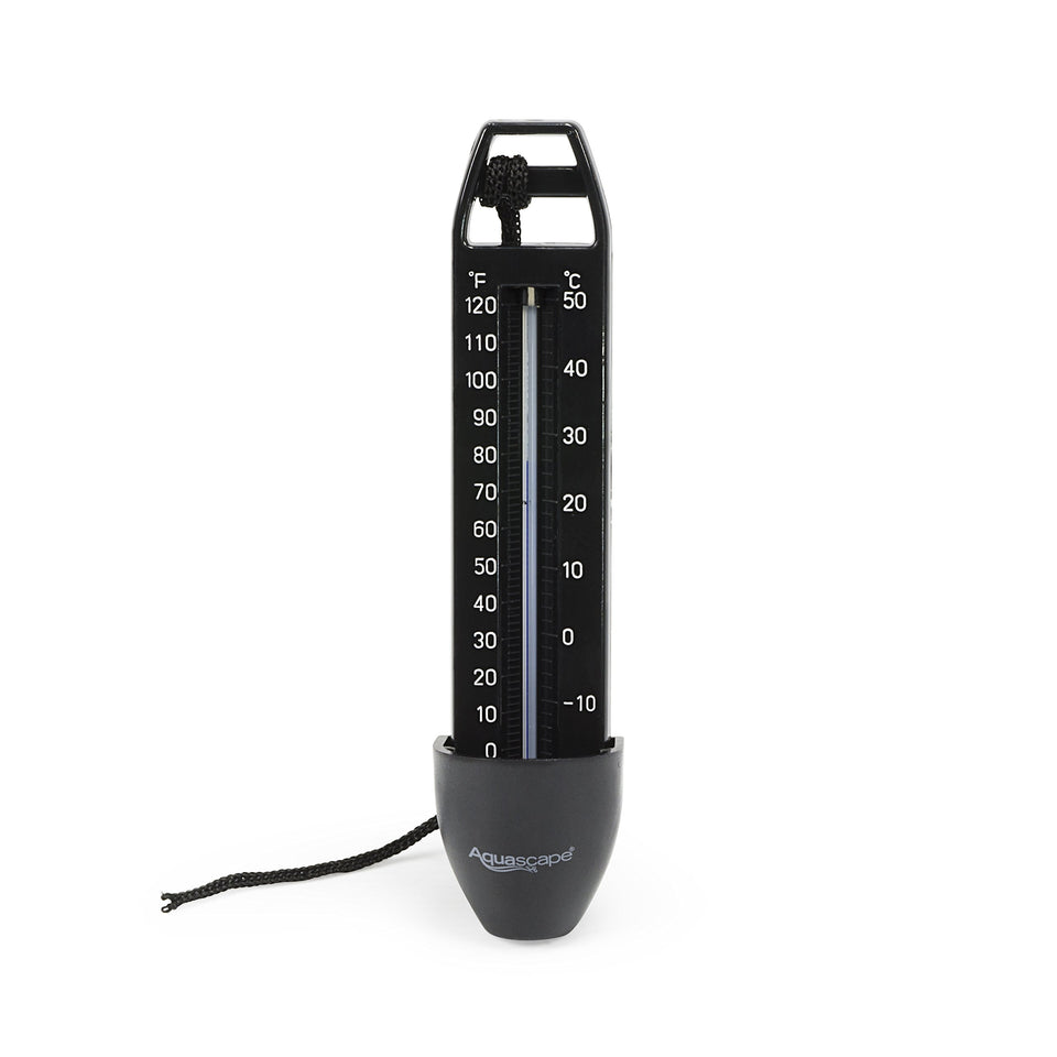 Aquascape submersible pond thermometer black outer view for year-round temperature monitoring