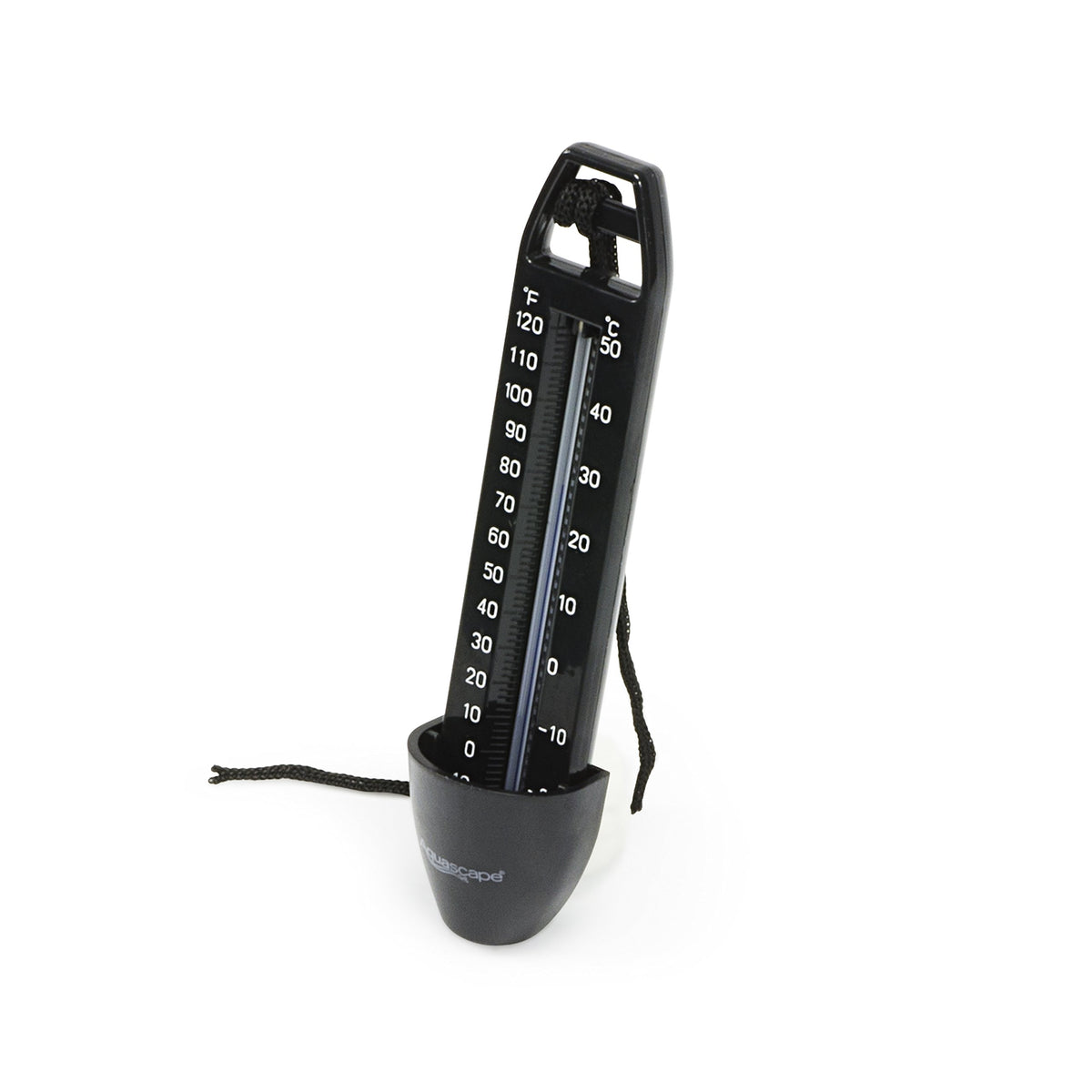 Aquascape submersible pond thermometer water temperature display showing pond conditions