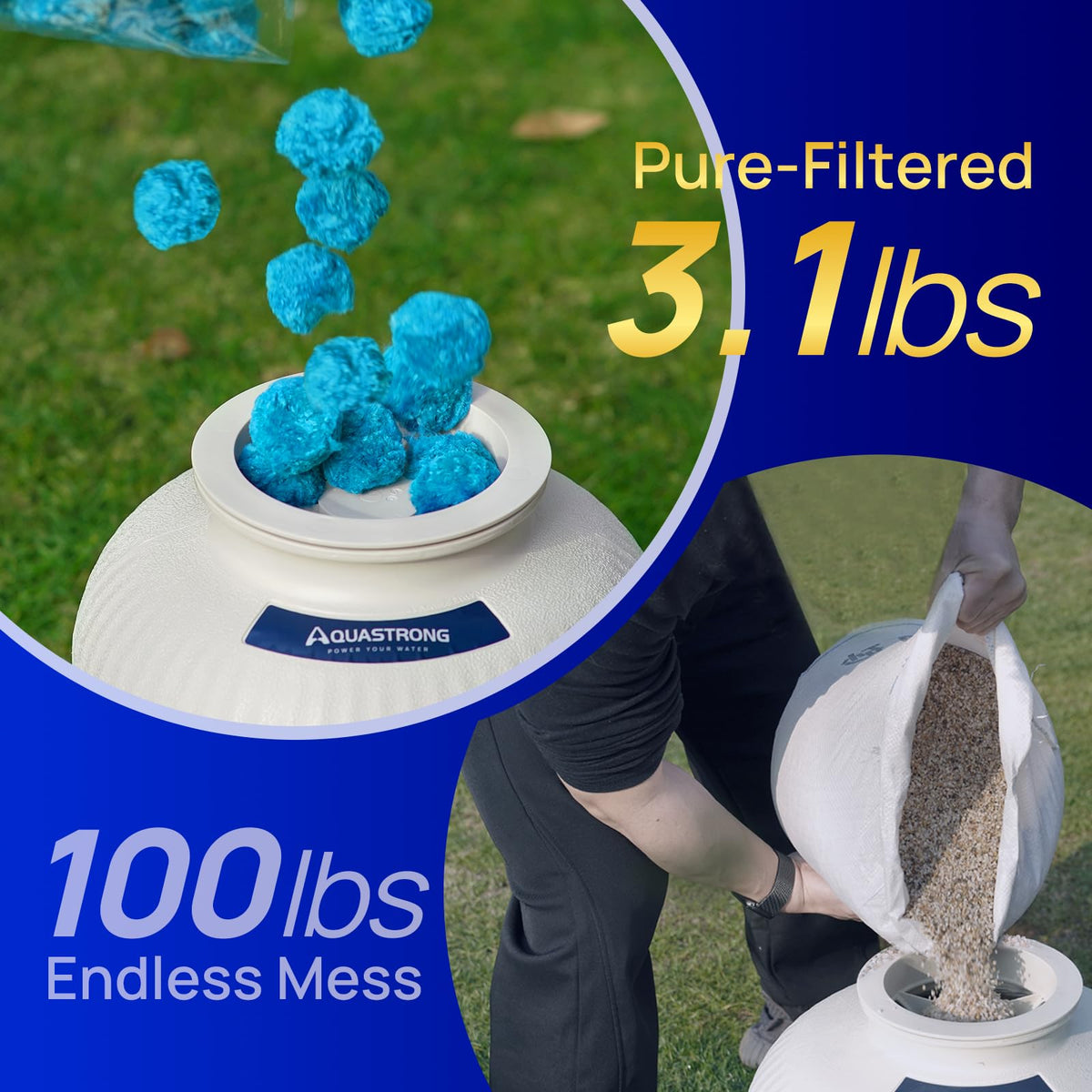 AQUASTRONG filter balls used in an aquarium to maintain clear water