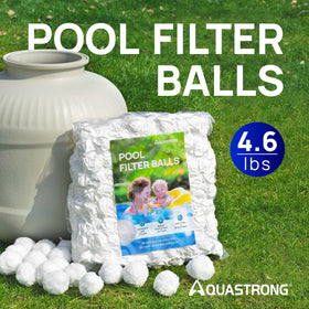 AQUASTRONG pool filter balls closeup showing fibers for efficient filtration