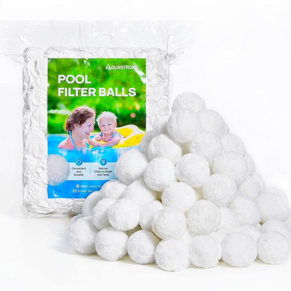 AQUASTRONG pool filter balls in packaging ideal for easy sand-filter replacement