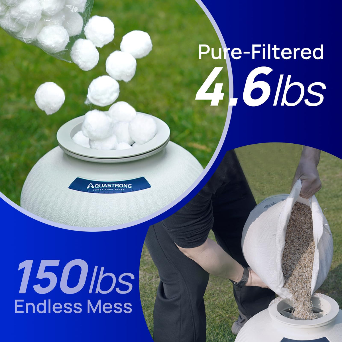 AQUASTRONG pool filter balls are reusable and easy to clean