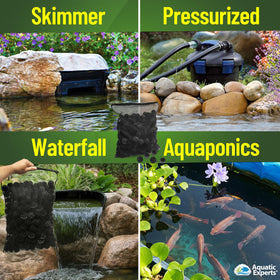 Aquatic Experts pond water flow improved by 1.5-inch bio balls