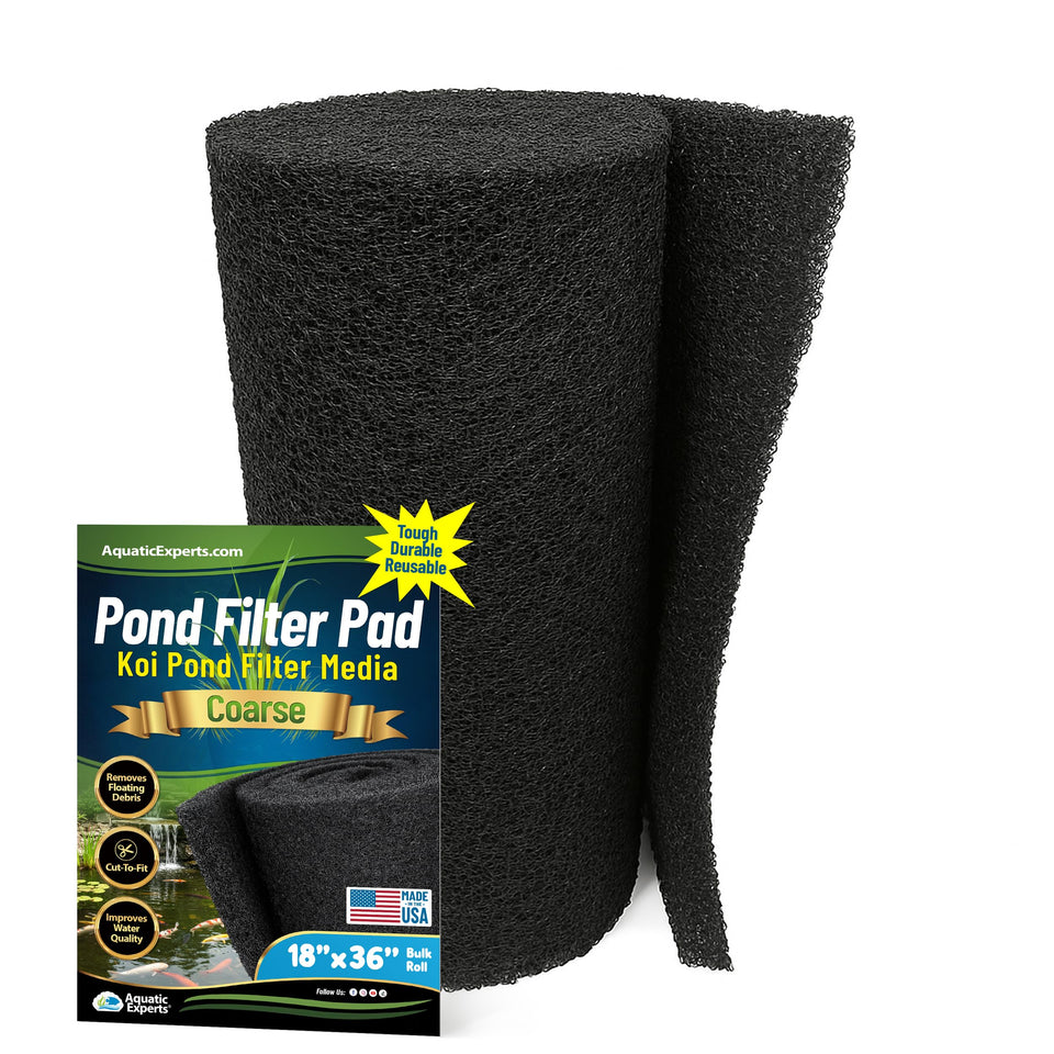 Aquatic Experts Classic koi pond filter pad coarse roll in black for clear water.