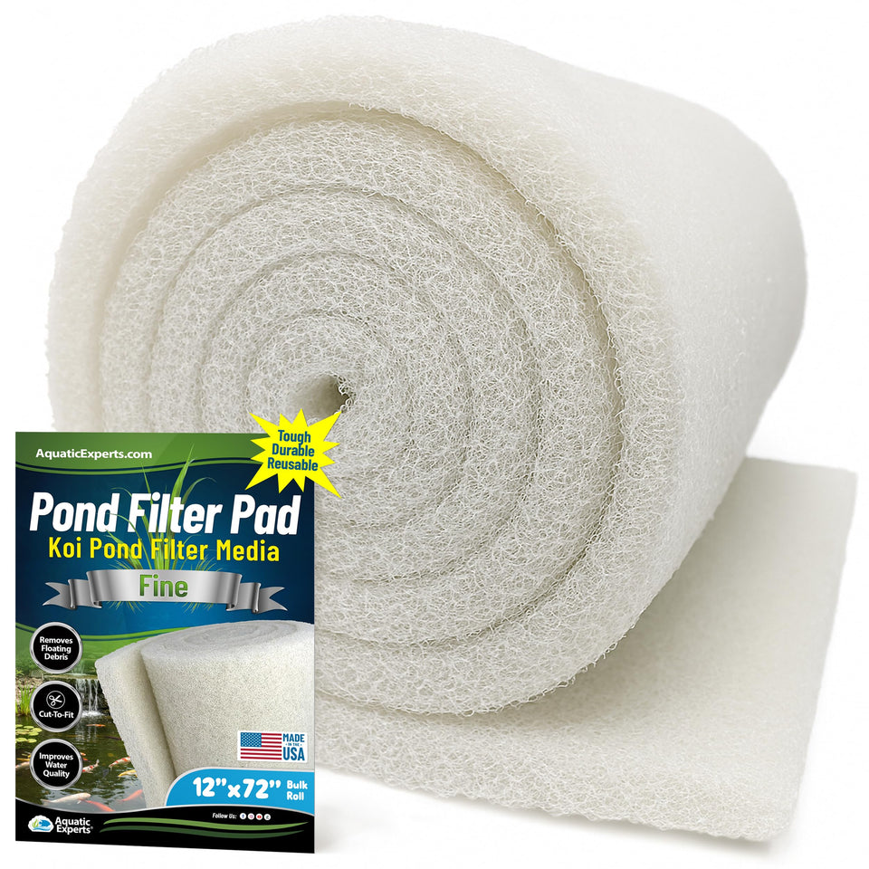 Aquatic Experts Classic koi pond filter pad fine white bulk roll enhances filtration and oxygenation.