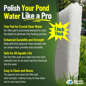 Aquatic Experts Oxygenating pond filter pad promotes healthier water in ornamental ponds.