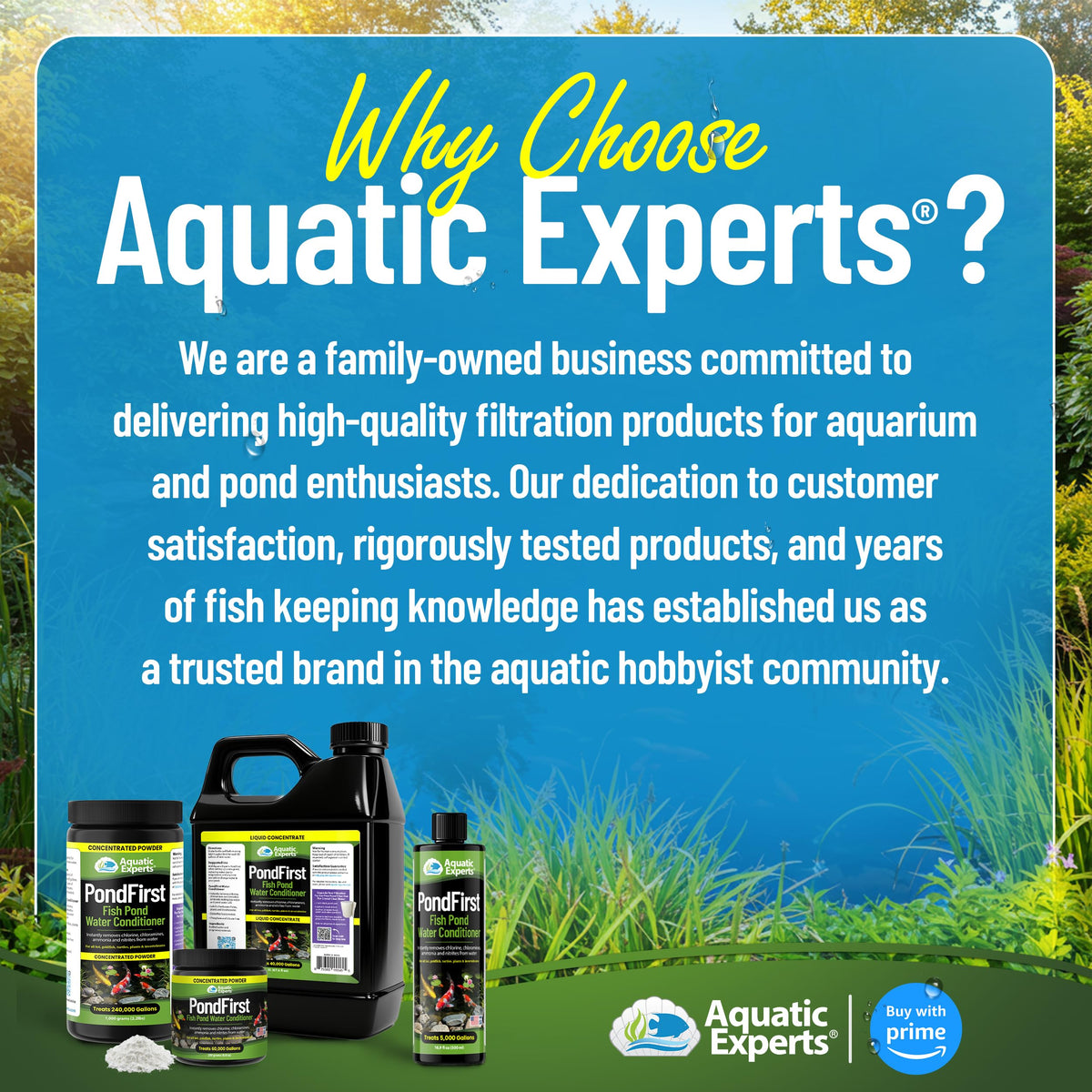 Aquatic Experts PondFirst garden pond scene shows healthy plant life.