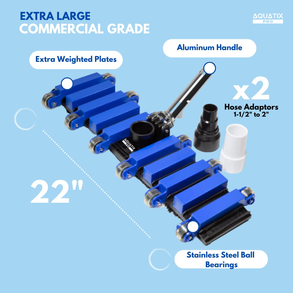 Aquatix Pro aluminum handle offers strong, lightweight control.