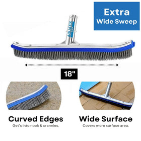 Aquatix Pro curved ends reach tight corners for complete pool cleaning.