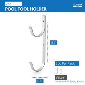 Aquatix Pro hanger with pool pole and hose for easy storage.